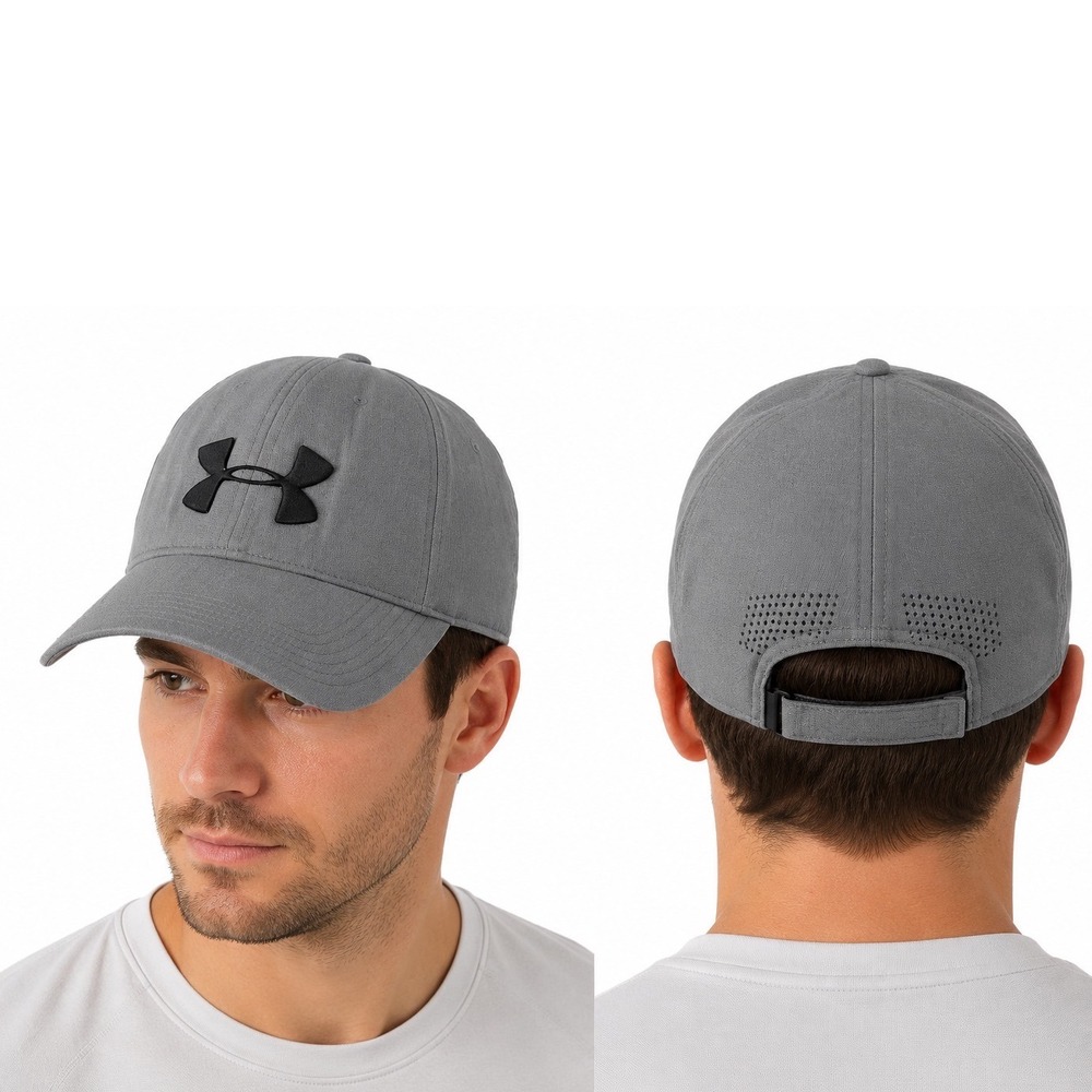 Under Armour Golf CoolSwitch Hat Grey Adjustable Performance Baseball Cap 105-09